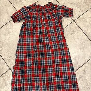 Hill House Home Caroline Nap Dress in Red Tartan